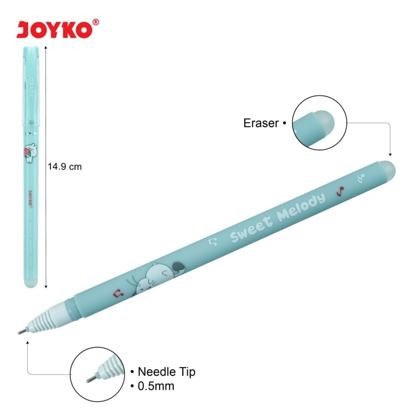 Pulpen Gel Joyko GP-334 Erasable Bisa Dihapus 0.5mm
